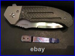 Custom Enrique Pena Diesel Extra Timascus Clip Flipper Folder Folding Knife