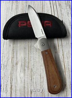 Custom Enrique Pena Knives Zulu Flipper Brown Micarta CPM154 Blade Steel