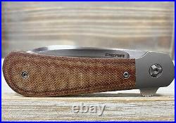 Custom Enrique Pena Knives Zulu Flipper Brown Micarta CPM154 Blade Steel