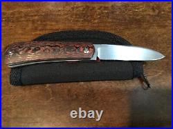 Custom Enrique Peña Zulu Spear Fat Carbon Lava Slipjoint Folder flipper Knife