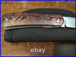 Custom Enrique Peña Zulu Spear Fat Carbon Lava Slipjoint Folder flipper Knife