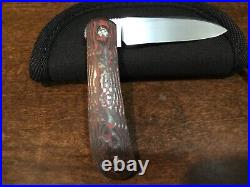 Custom Enrique Peña Zulu Spear Fat Carbon Lava Slipjoint Folder flipper Knife