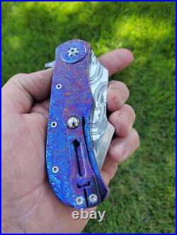 Custom Flipper Knife Timascus Damasteel Damacore Folding knife Thrasher Knives