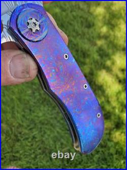 Custom Flipper Knife Timascus Damasteel Damacore Folding knife Thrasher Knives