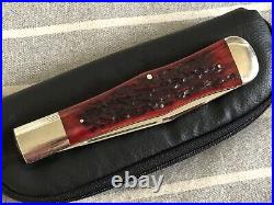 Custom Folder by Robert Enders Grade A+ Red Jigged Bone Slip Joint Pocket Knife
