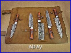 Custom HAND FORGED Damascus Steel Set of 5 Chef Set Knife For Kitchen CH-75