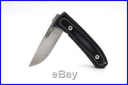 Custom Hand Made Bob Dozier Folding Knife 3 Black/Grey Micarta D2 Dozier Folder