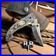 Custom Handmade 440c Steel Hand Engraved folding knife with sheath camping knife