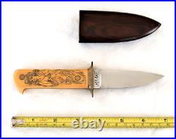 Custom, Handmade Boot Knife by HAAKE with Rosewood Sheath