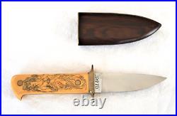 Custom, Handmade Boot Knife by HAAKE with Rosewood Sheath