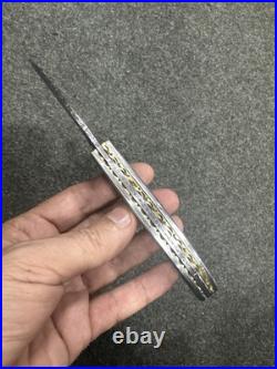 Custom Handmade D2 Steel Hand Engraved pocket (Folding) knife with Sheath