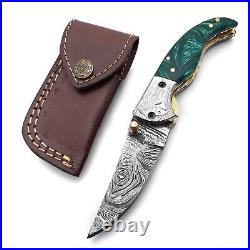 Custom Handmade Folding Knife (Woolly Mammoth Handle)