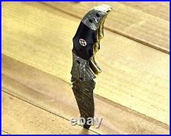 Custom Handmade Forged Damascus Steel Edc Pocket Folding Blade Knife + Sheath