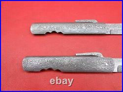 Custom Handmade Full Damascus Japanese Hogonokani Friction Folder Knife 2Pcs A16