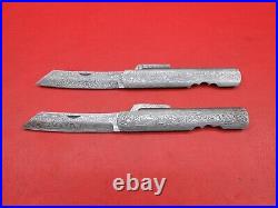 Custom Handmade Full Damascus Japanese Hogonokani Friction Folder Knife 2Pcs A16