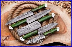 Custom Handmade HAND FORGED DAMASCUS STEEL CHEF KNIFE Set Kitchen Knives-Set-37