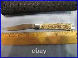 Custom Handmade One Bladed Stag Trapper. Tim Britton. Unused. Excellent