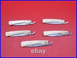 Custom Handmade Pattern Damascus Friction Folder Knife Bone Grip 5Pcs F241