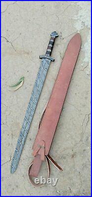 Custom Handmade Sword 36 Damascus Steel Hunting Viking Sword Twist Wire Pattern