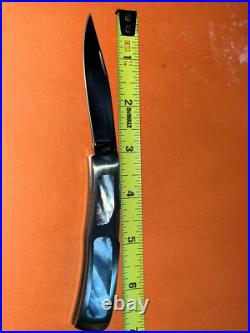 Custom Joe Prince Mid lock back Mop Pearl Inlay Steel Scales Knife Knives