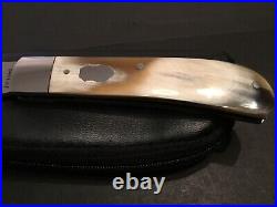 Custom John H. Lloyd Horn Barehead Trapper Slipjoint Folder Folding Knife