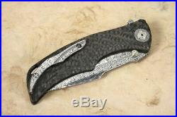 Custom Knife Brian Tighe Damasteel & Carbon Fiber Exclusive Rare Gold Class