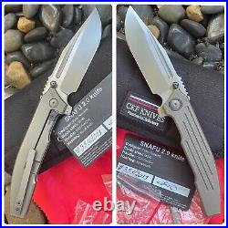 Custom Knife Factory CKF Knives Peter Rassenti SNAFU 2.0 M390 Blade BRAND NEW