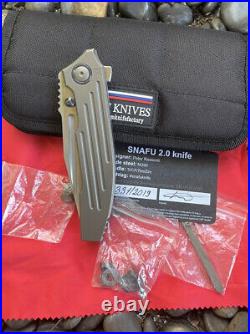 Custom Knife Factory CKF Knives Peter Rassenti SNAFU 2.0 M390 Blade BRAND NEW