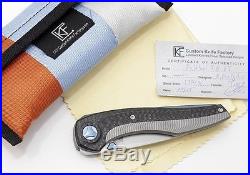 Custom Knife Factrory Sukhoi 2.0 S35VN Satin CF with Bearings Best Russian Knives