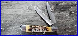 Custom Knife Maker Gentry Stag Handle Handmade Folding Pocket Knife USA