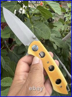 Custom Melvin Lozada S35VN Custom Titanium Knife Apollo 3.5 Micarta Scales
