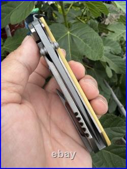 Custom Melvin Lozada S35VN Custom Titanium Knife Apollo 3.5 Micarta Scales