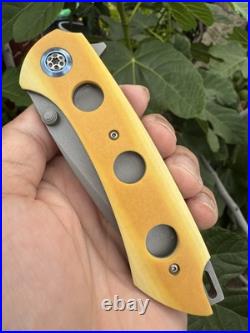 Custom Melvin Lozada S35VN Custom Titanium Knife Apollo 3.5 Micarta Scales