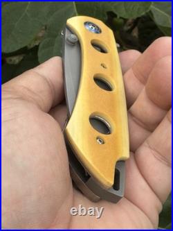 Custom Melvin Lozada S35VN Custom Titanium Knife Apollo 3.5 Micarta Scales