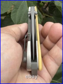 Custom Melvin Lozada S35VN Custom Titanium Knife Apollo 3.5 Micarta Scales