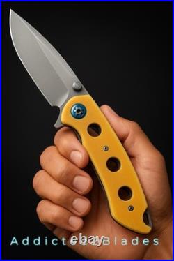 Custom Melvin Lozada S35VN Custom Titanium Knife Apollo 3.5 Micarta Scales
