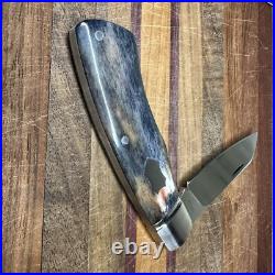 Custom Michael Du Plessis Giraffe Bone Sheepsfoot Slipjoint Folder Folding Knife