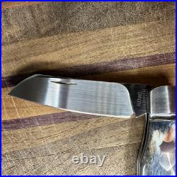 Custom Michael Du Plessis Giraffe Bone Sheepsfoot Slipjoint Folder Folding Knife
