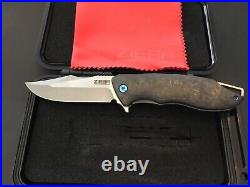 Custom Michael Zieba CF/Anodized Titanium Flipper Folder Folding Knife