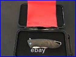 Custom Michael Zieba CF/Anodized Titanium Flipper Folder Folding Knife