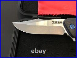 Custom Michael Zieba CF/Anodized Titanium Flipper Folder Folding Knife