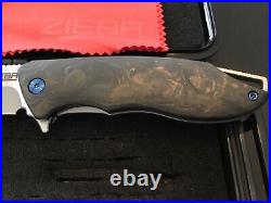 Custom Michael Zieba CF/Anodized Titanium Flipper Folder Folding Knife