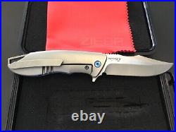 Custom Michael Zieba CF/Anodized Titanium Flipper Folder Folding Knife