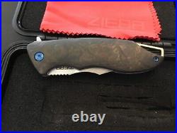 Custom Michael Zieba CF/Anodized Titanium Flipper Folder Folding Knife