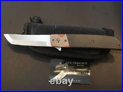 Custom Pohan Leu Hamachi Carbon Fiber/Copper Flipper Folder Folding Knife