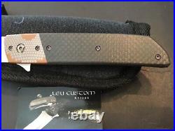 Custom Pohan Leu Hamachi Carbon Fiber/Copper Flipper Folder Folding Knife