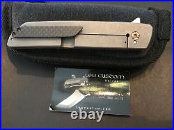 Custom Pohan Leu Hamachi Carbon Fiber/Copper Flipper Folder Folding Knife