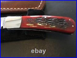 Custom Ray Cover AAAGrade Red Jigged Bone Slipjoint Folder Folding Knife