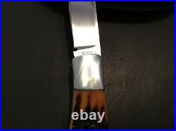 Custom Ray Cover Brown Jigged Bone Slipjoint Folder Folding Knife