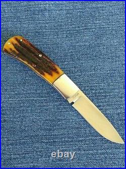 Custom Ray Cover Sr. Custom Amber Bone Stag Slipjoint Folder Knife New Pocket